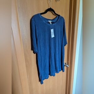 LOGO by Lori Goldstein Navy Tunic Top